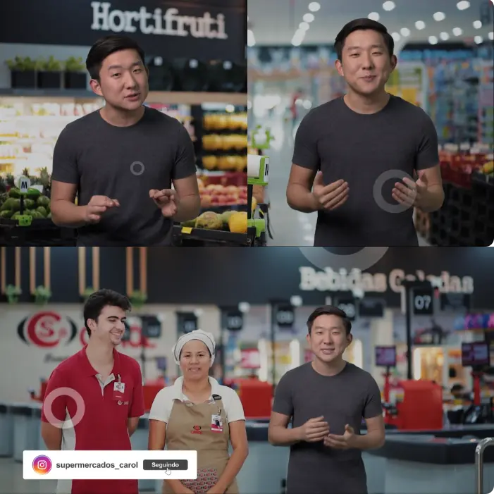 Influencer Pyong Lee no supermercado